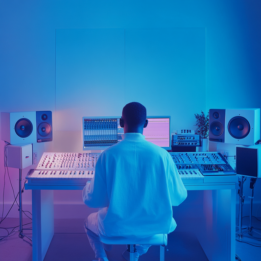 Professional studio engineer working on personalized lyrics – AI Music Service Lyric Change creation